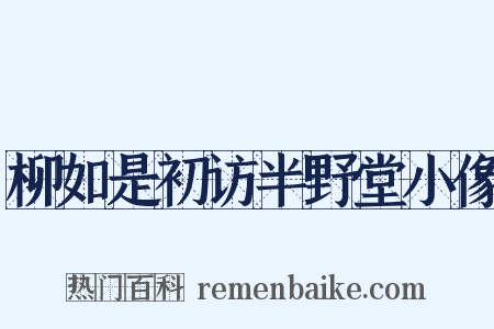柳如是初访半野堂小像是什么意思的图片